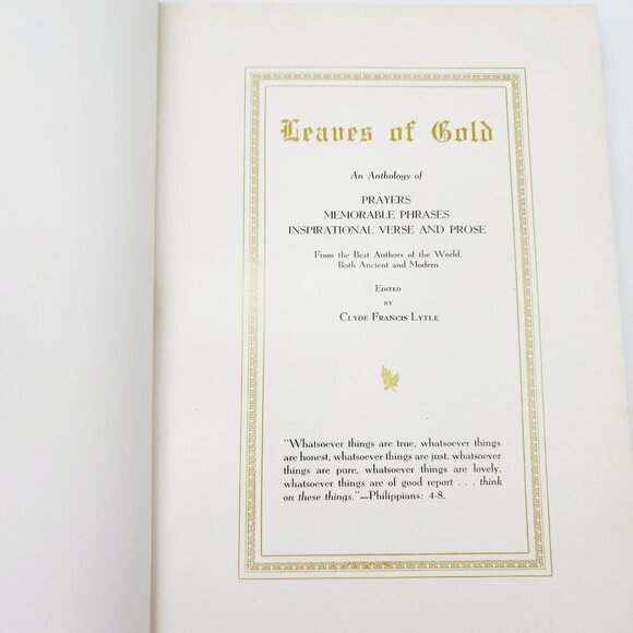 Vintage Leaves of Gold  Anthology of Prayers Memorable Phrases 1964 Hardcover - Picture 6 of 13